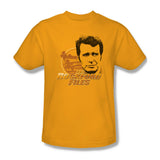 Rockford Files T-shirt vintage TV show distressed 100% cotton gold tee NBC303