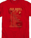 Star Trek Red Shirt Galactic Tour 2266-2269 Retro 60's sci-fi graphic tee CBS953