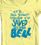 Saved by the Bell T-shirt retro 80s TV show 100% cotton yellow tee NBC780