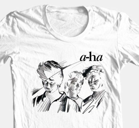 A-Ha t-shirt 80's design adult regular fit cotton white tee