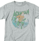 Aquaman T-shirt DC Comics men's regular fit grey cotton graphic tee