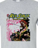 Red Sonja t-shirt Conan the Barbarian retro female comics cotton blend tee