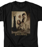 Lord of the Rings T-shirt Two Towers crew neck cotton black graphic tee LOR2000
