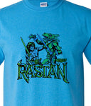 Rastan T-shirt retro 1980s arcade video game vintage Heather Blue graphic tee