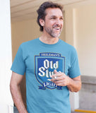 Old Style Light Beer T-shirt distressed design regular fit heather blue tee