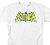 Batman Logo T-shirt SuperFriends retro 80s cartoon DC white graphic tee DCO209B