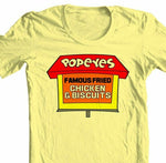 Popeyes Fried Chicken T-shirt retro vintage fast food 100% cotton yellow