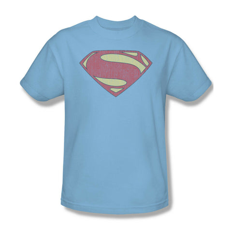 Superman Distressed Logo T-shirt  blue cotton men's graphic tee SM2060