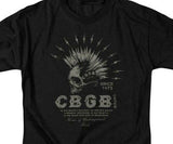 CBGB Mohawk Skull T-shirt Retro 70s adult regular fit graphic tee CBGB109