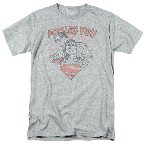 Superman T-shirt Fooled You DC comic book Silver Age retro grey tee 