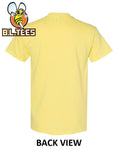Blow Pop T-shirt classic fit yellow distressed print cotton graphic tee TR119