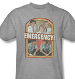Emergency! T-shirt retro 70s 80s classic TV graphic printed NBC190 Heather Grey