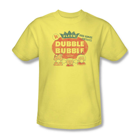 Dubble Bubble T-shirt men's regular fit 100% cotton graphic tee 80's retro style yellow tee for sale