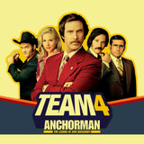 Anchorman Team 4 T-shirt Ron Burgundy movie 100% cotton graphic  tee