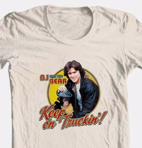 BJ and Bear T-shirt Keep On Truckin' 1970's retro TV Land 100% cotton tee NBC537