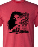 Black Sunday T-shirt regular fit cotton blend heather red graphic tee