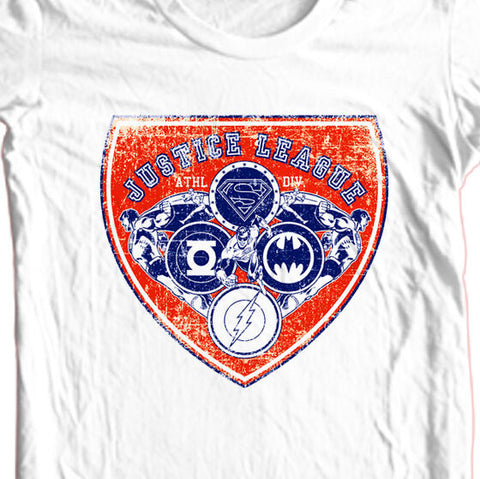 Justice League T-shirt Free Shipping cotton white tee superhero DC comics DCO526