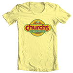 Churchs Fried Chicken T-shirt retro vintage fast food 100% cotton yellow