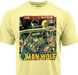 Man Wolf Dri Fit graphic Tshirt moisture wick SPF retro comic book sport tee