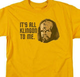 Star Trek Next Generation T-shirt Worf Its All Klingon To Me tee for sale throwback design tshirt