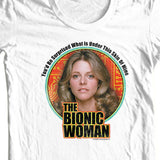 The Bionic Woman T-shirt retro 70's 80s TV Six Million Dollar Man white NBC539