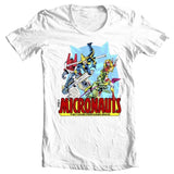 Micronauts T-shirt retro style adult regular fit cotton white graphic tee