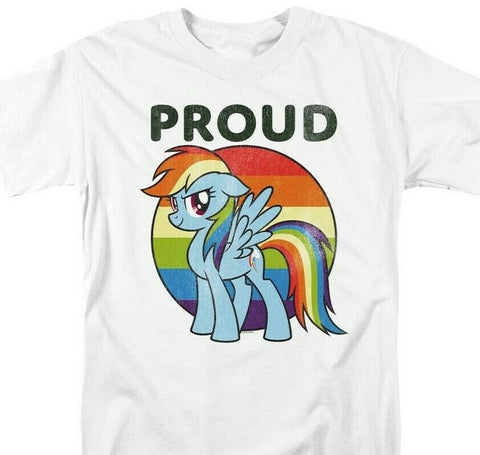 My Little Pony Pride T-shirt Rainbow Dash graphic printed cotton white tee