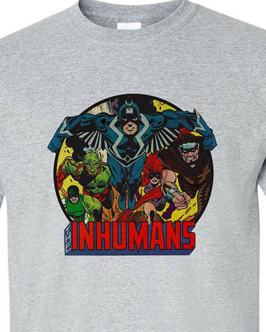 The Inhumans T-shirt Marvel Comics superhero Black Bolt distressed cotton blend graphic tee for sale