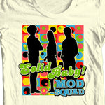 Mod Squad T shirt retro 70's TV Land show 100% cotton beige tee CBS225
