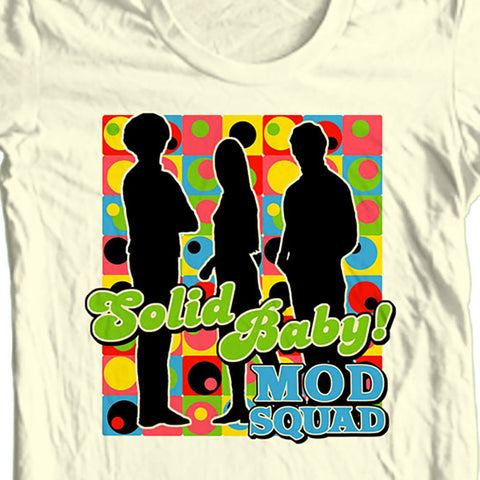 Mod Squad T shirt retro 70's TV Land show 100% cotton beige tee CBS225