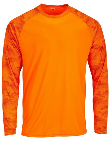 Sun Protection Long Camo Sleeve Dri Fit Neon Orange sunshirt  base layer SPF 50+