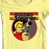 Rolling Thunder T-shirt men's classic yellow cotton graphic tee crew neck