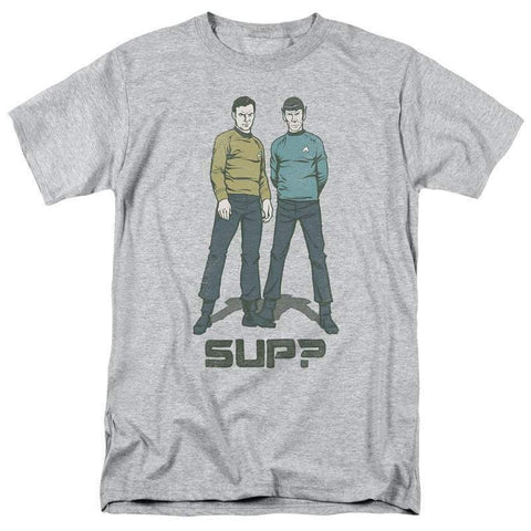 Star Trek t-shirt SUP? Kirk and Spock anime sci-fi graphic tee throwback design tshirts for sale