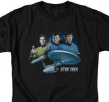 Star Trek Sci-Fi T-shirt Kirk Spock Dr Bones McCoy Graphic tee  throwback design t-shirts for sale