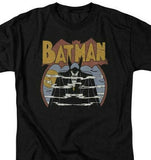 Batman T-shirt 70s comic book art retro 80s cartoon DC black graphic tee DCO645