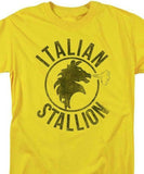 Rocky Italian Stallion T-shirt logo yellow 1980s retro movie cotton tee MGM209