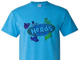 Nerds Distressed T-shirt retro candy vintage style distressed heather blue tee