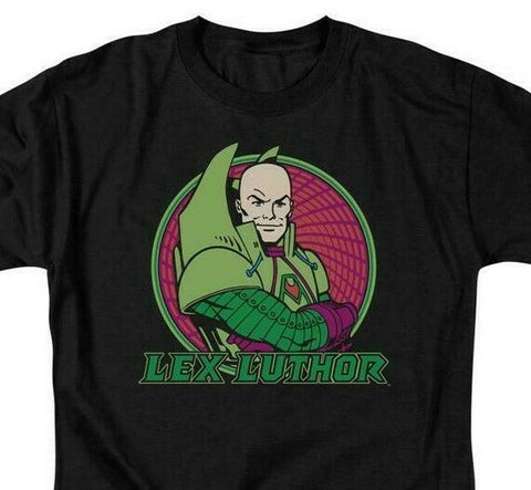 Lex Luthor T-shirt DC comics villians Superman superfriends black cotton DCO560