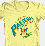 Pacifico Cerveza T-shirt beer bar mexico cotton graphic printed yellow white tee