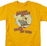 Mighty Mouse Saved My Day T-shirt adult fit cotton graphic gold tee CBS877