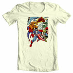 MARVEL Comic T-shirt Superhero collage vintage retro comic book 100% cotton tee
