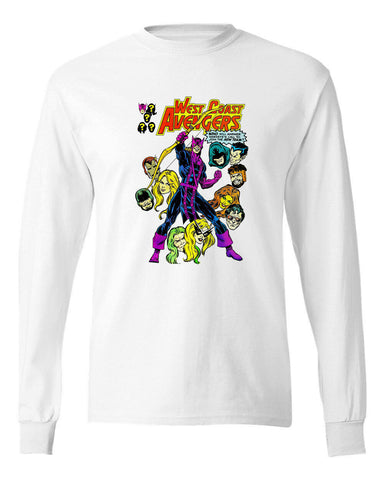 West Coast Avengers Long Sleeve T-shirt Bronze Age comic books 100% cotton tee