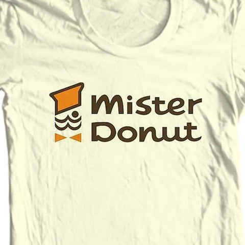 Mister Donut T-shirt retro vintage 1970s 1980s diner 100% cotton graphic tee