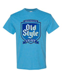 Old Style Light Beer T-shirt distressed design regular fit heather blue tee