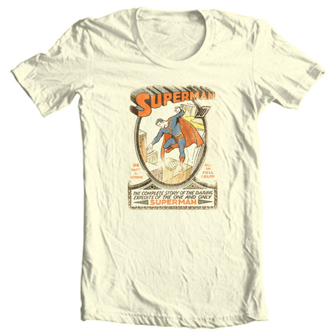Superman T-shirt vintage golden age DC comic superhero graphic cotton tee 