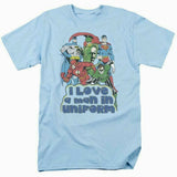 Justice League T-shirt Uniform DC comic book super friends hero blue tee DCO456