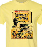 Godzilla vs the Thing T-shirt men's classic fit cotton yellow graphic tee