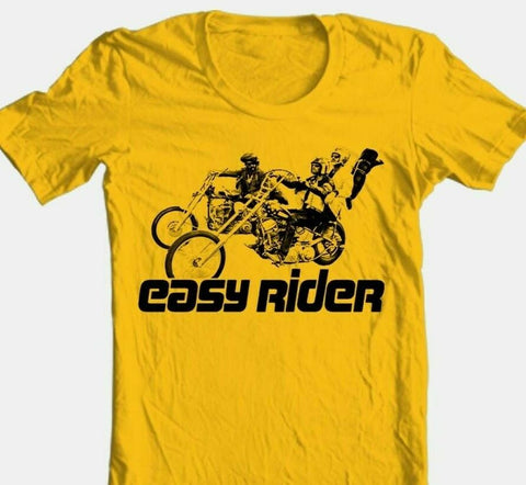 Easy Rider t-shirt retro classic 1970s movie cotton graphic film gold tee