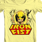 Iron Fist retro design T-shirt Danny Rand marvel comics Heroes for Hire yellow