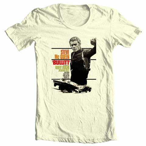 Bullitt T-shirt Steve McQueen retro 70's adult regular graphic cotton tee